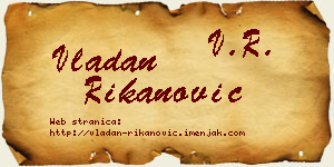 Vladan Rikanović vizit kartica